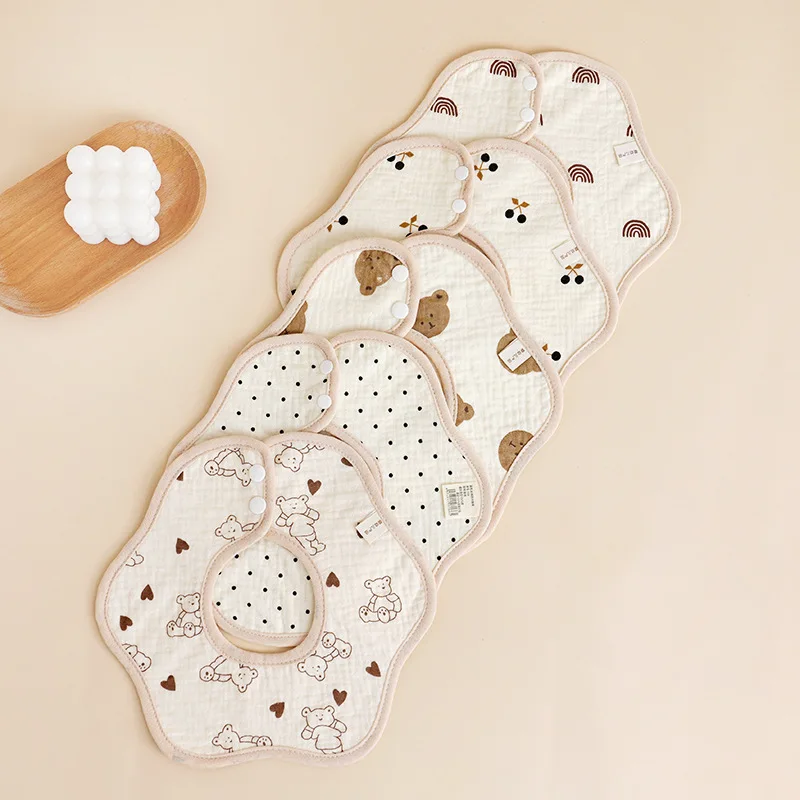 Baberos impermeables de gasa algodón para bebé absorbentes - imagen 5