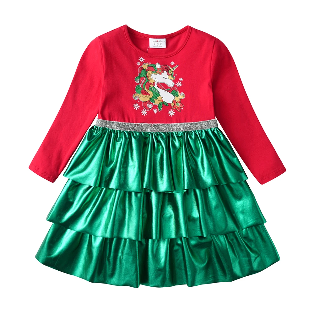 Imagen del vestido infantil con acabado de colores