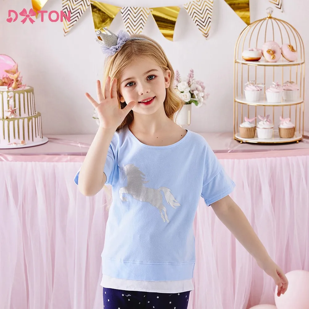 DXTON camisetas manga corta algodón para bebé con unicornio verano - imagen 2
