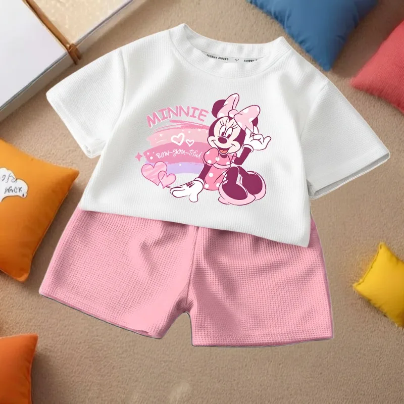 Disney Minnie: conjunto para niña con camiseta y pantalón corto verano - imagen 5