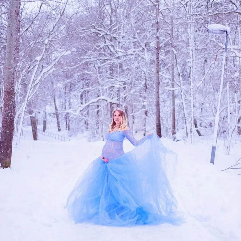 Vestido maxi para embarazo con estilo de fotografía