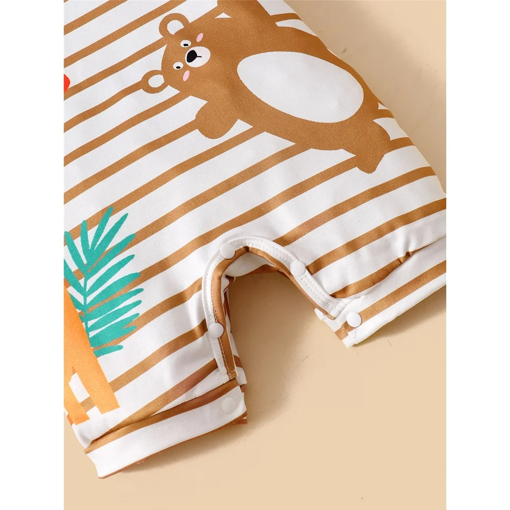 Pelele de animalitos con rayas para bebé – Incluye sombrero - imagen 3