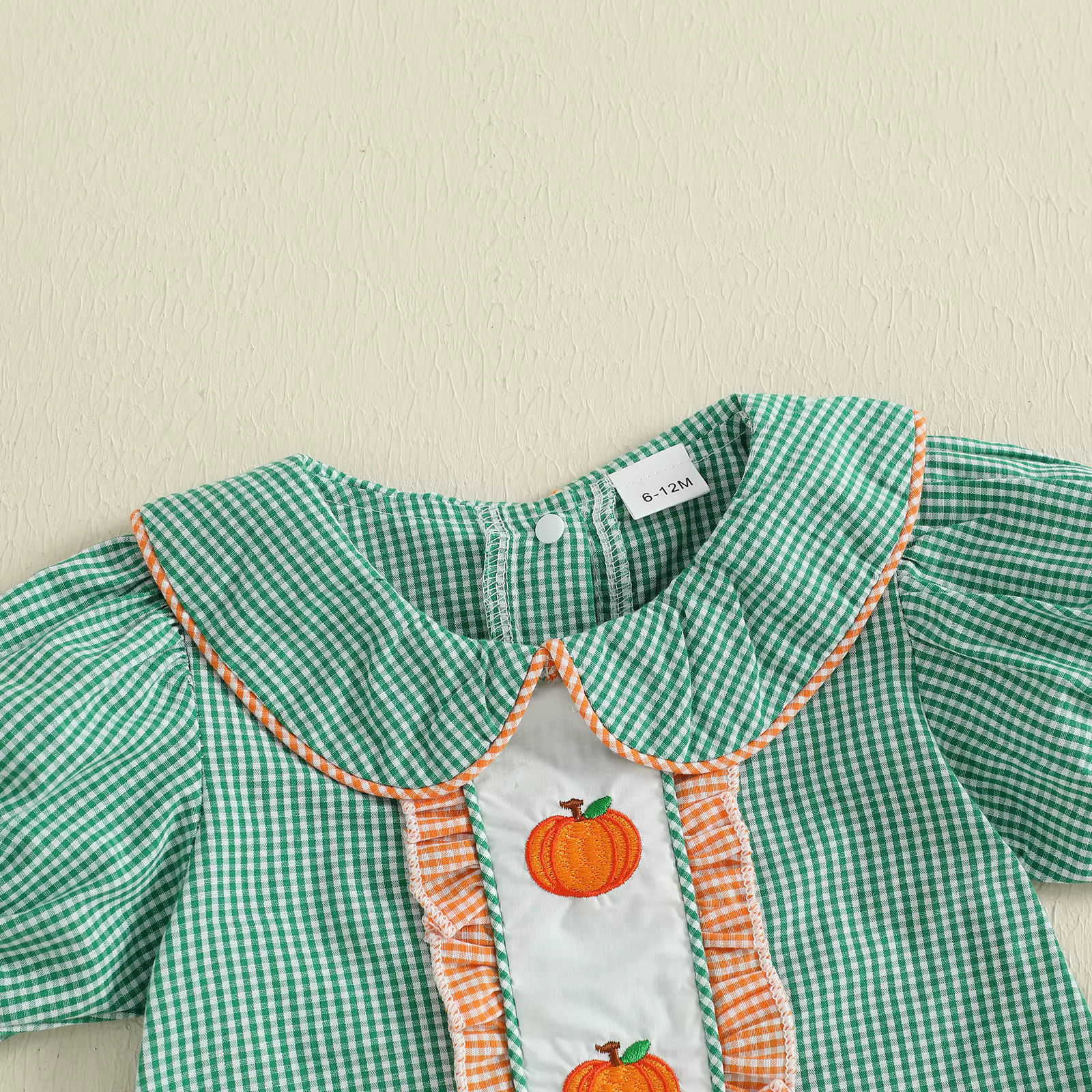 VISgogo Vestido a cuadros para niñas – Cuello de muñeca bordado - imagen 5