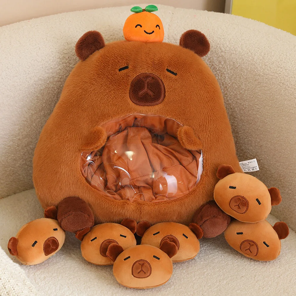 Peluche almohada tiburón capybara de dibujos animados súper suave - imagen 5