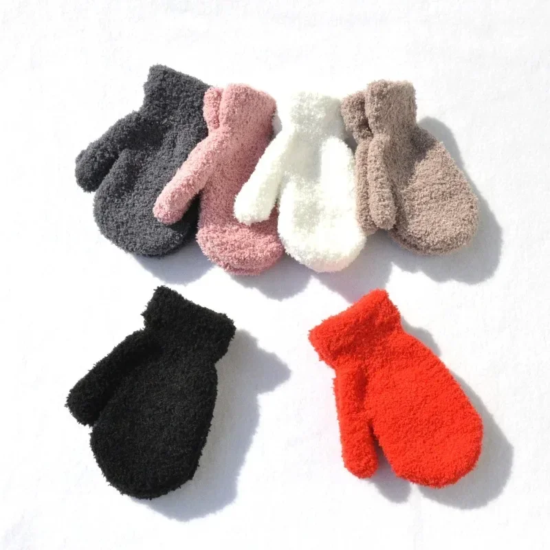 Manoplas cálidas para niños – Guantes color sólido para otoño invierno - imagen 5