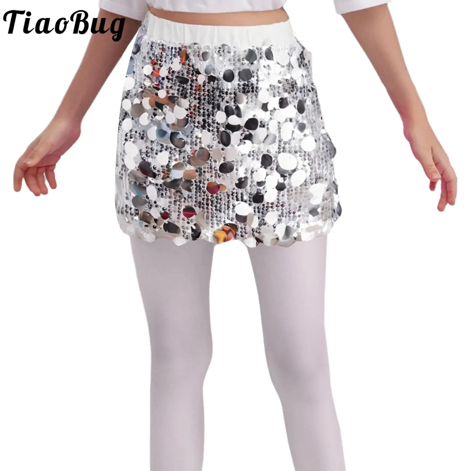 Falda tutú con lentejuelas brillantes para niñas – cintura elástica