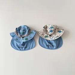 Sombrero pescador infantil de verano con dinosaurios animados