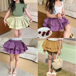 Pantalón corto de algodón con volante y cintura elástica para bebé