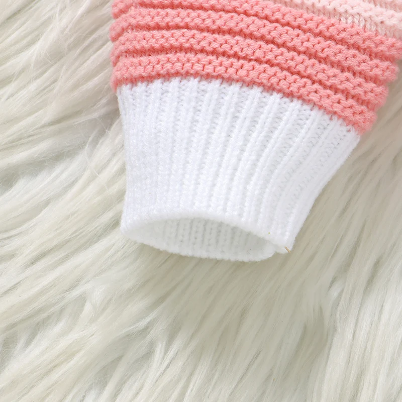 Conjunto de invierno para bebé con suéter de cuello pico - imagen 3