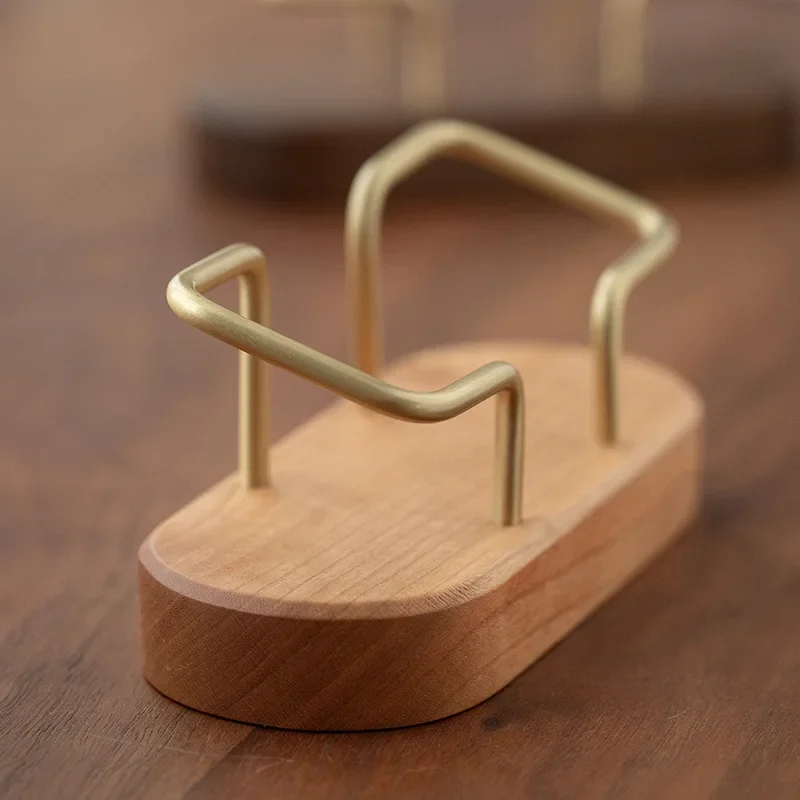 Tarjetero de madera ovalado para tarjetas de visita - Escritorio - imagen 2