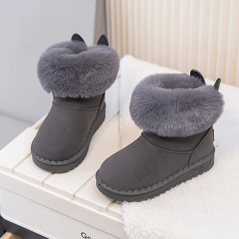 Botas de nieve en felpa para niños con orejas tipo conejo - imagen 2