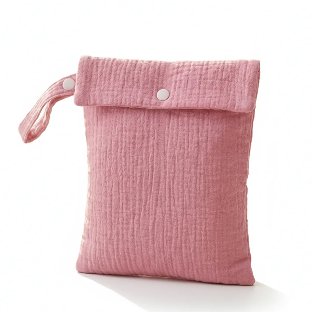 Bolsa de pañales acolchada colgante para bebé en color liso - imagen 4