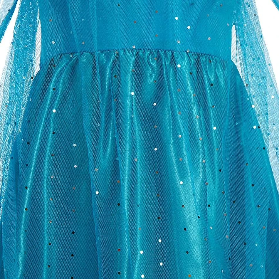 Vestido de Elsa Frozen para niñas con capa larga – Disfraz princesa - imagen 2