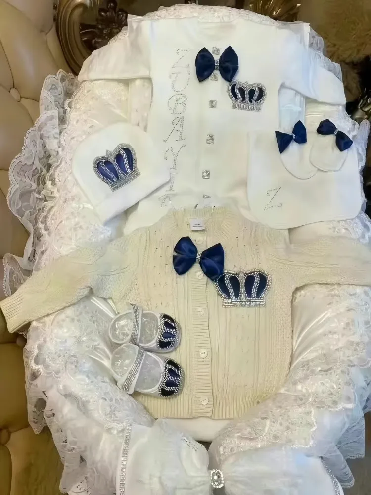 Conjunto recién nacido algodón suave con traje de cuerpo y gorro - imagen 5