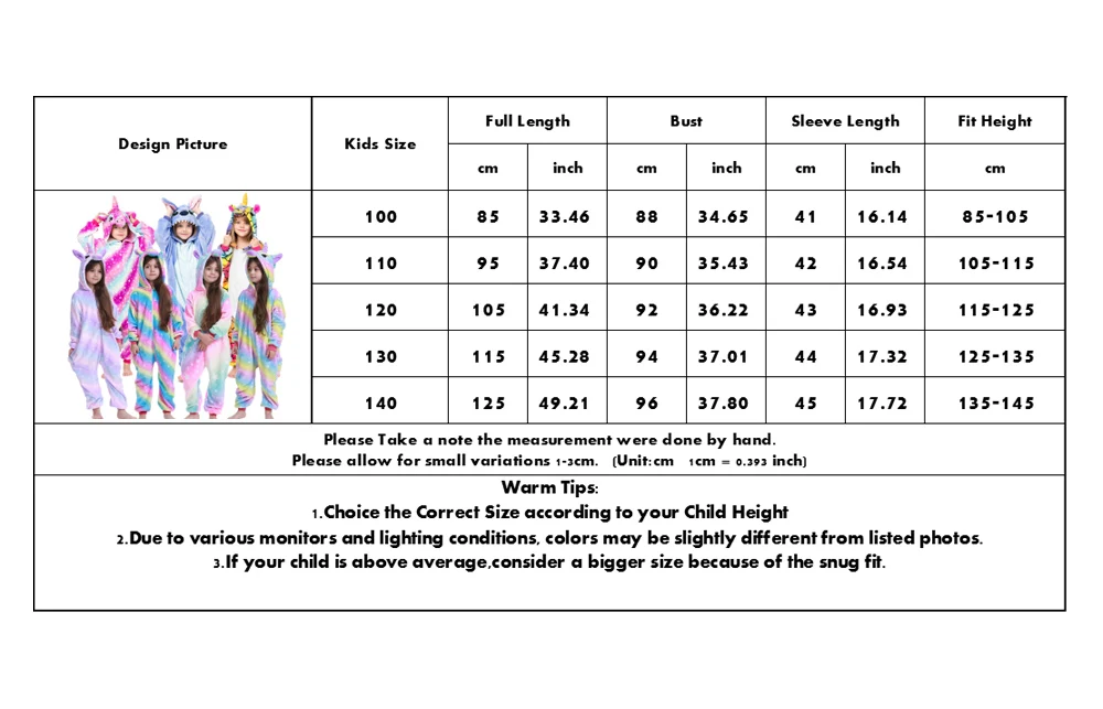 Kigurumi infantil con estética de unicornio para invierno