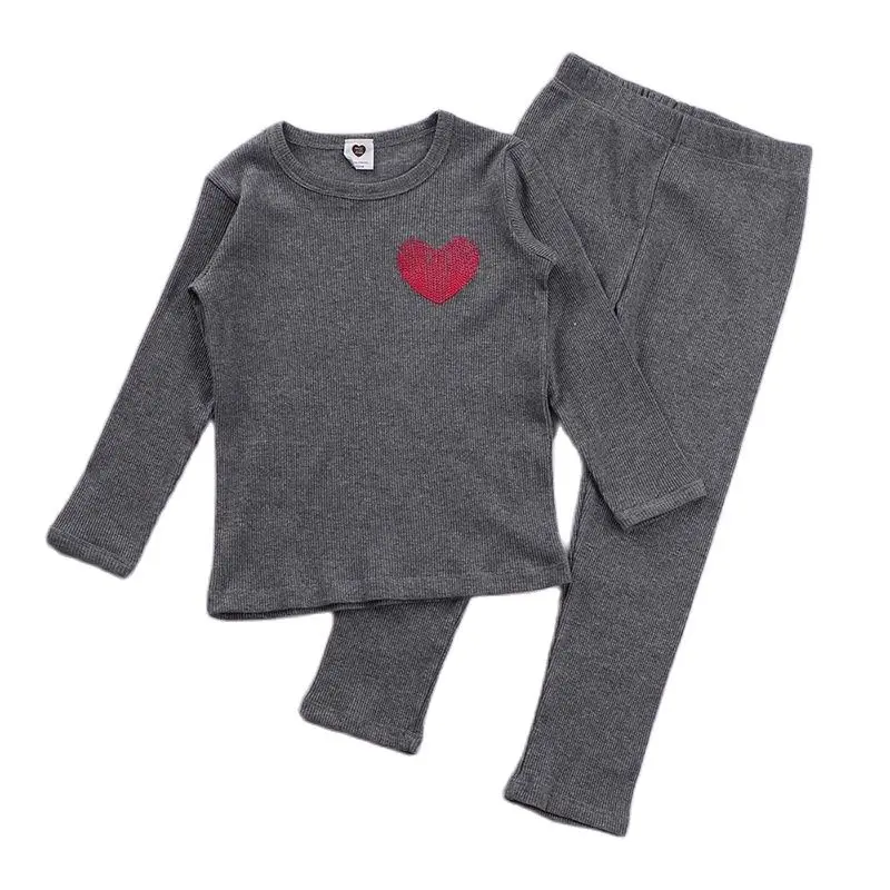 Conjunto top y mallas manga larga infantil acanalado otoño invierno - imagen 4
