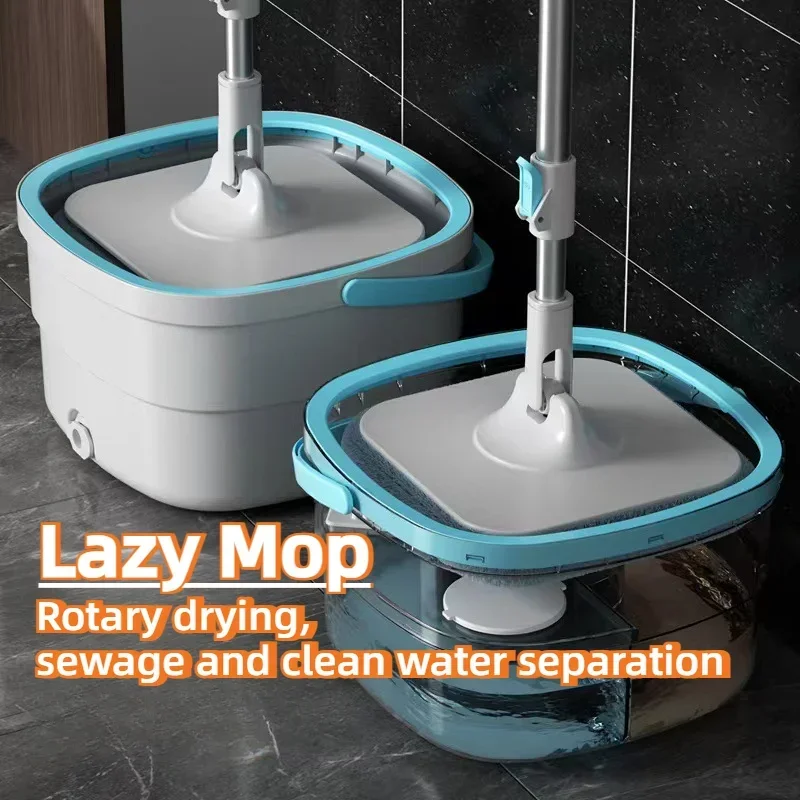 Fregona automática 360 con cubo separador de aguas sucia y limpia