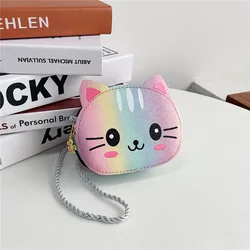 Bolso bandolera infantil de gato dibujos animados para niños y niñas