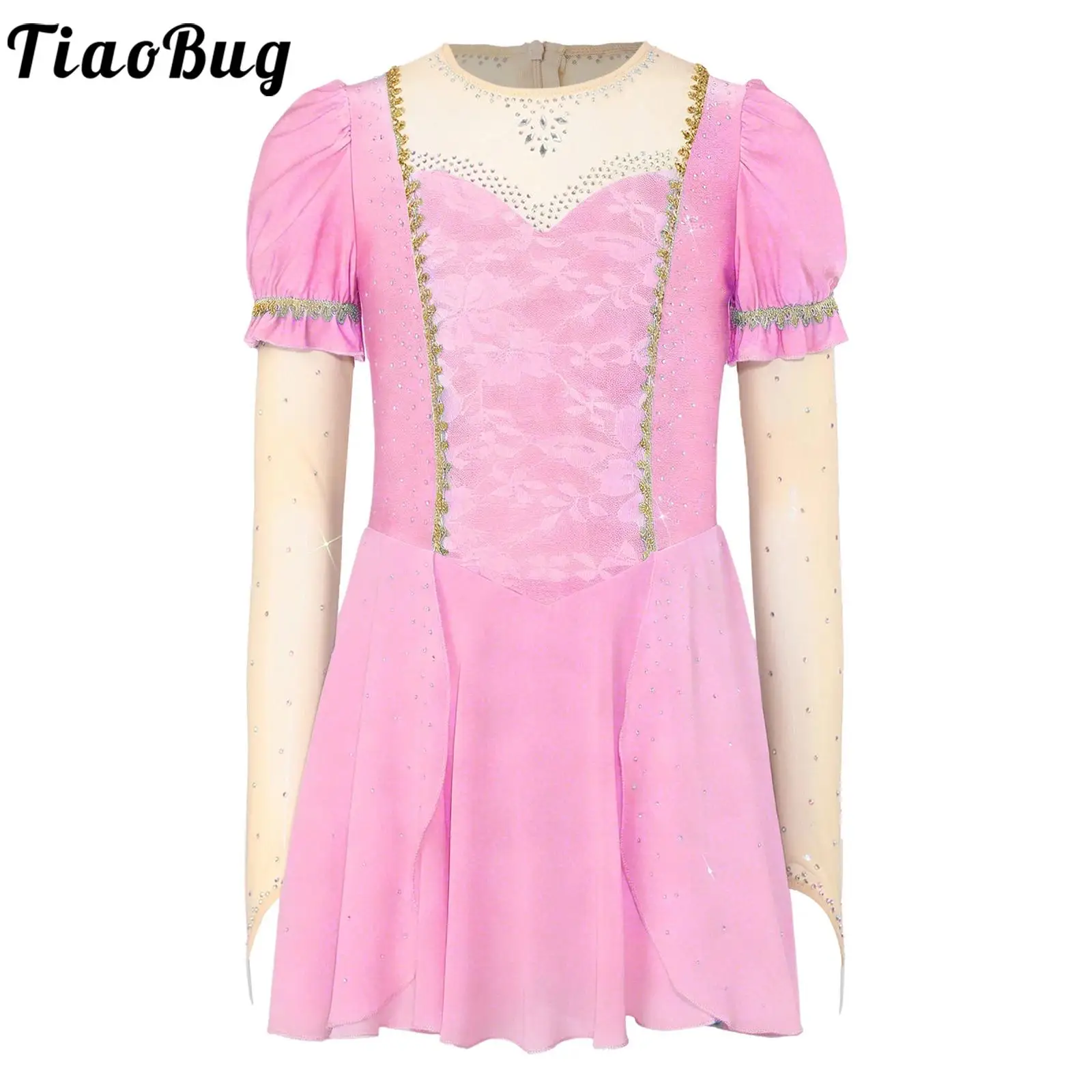 Vestido de princesa para niña con pedrería brillante y gasa - imagen 4