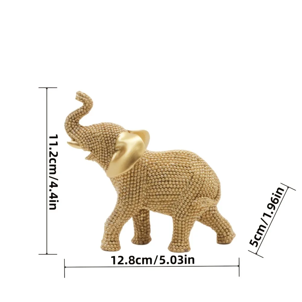 Estatuilla decorativa elefante dorado con cuentas, buena suerte - imagen 2