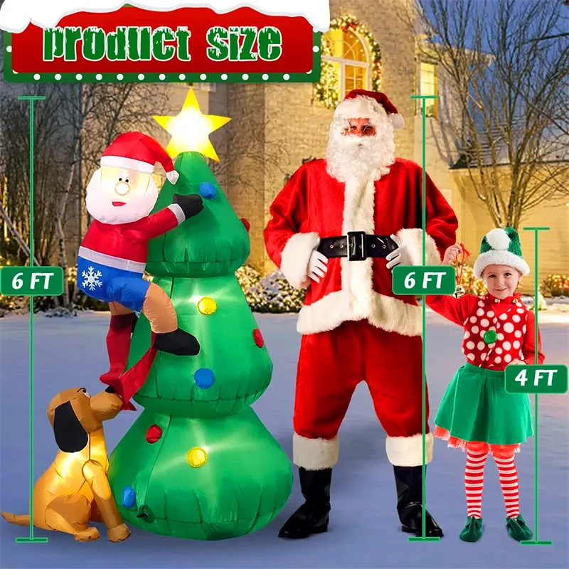 Papá Noel inflable decorativo brillante para jardín y patio - imagen 2