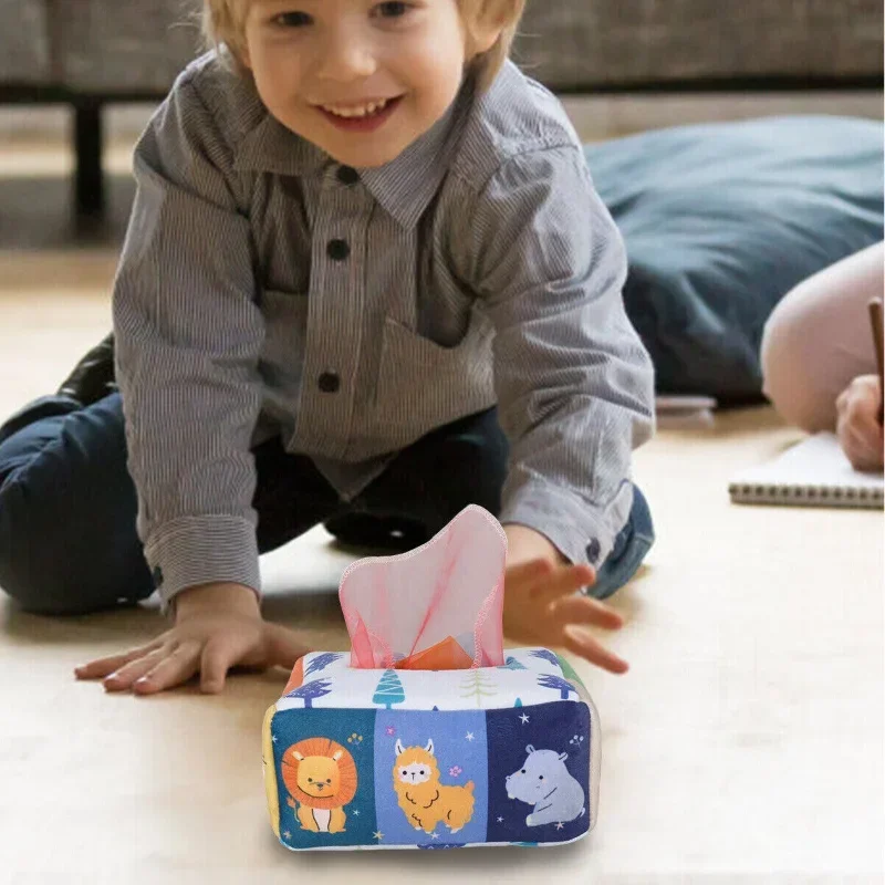 Juguete Montessori para bebé: caja de pañuelos sensorial - imagen 5