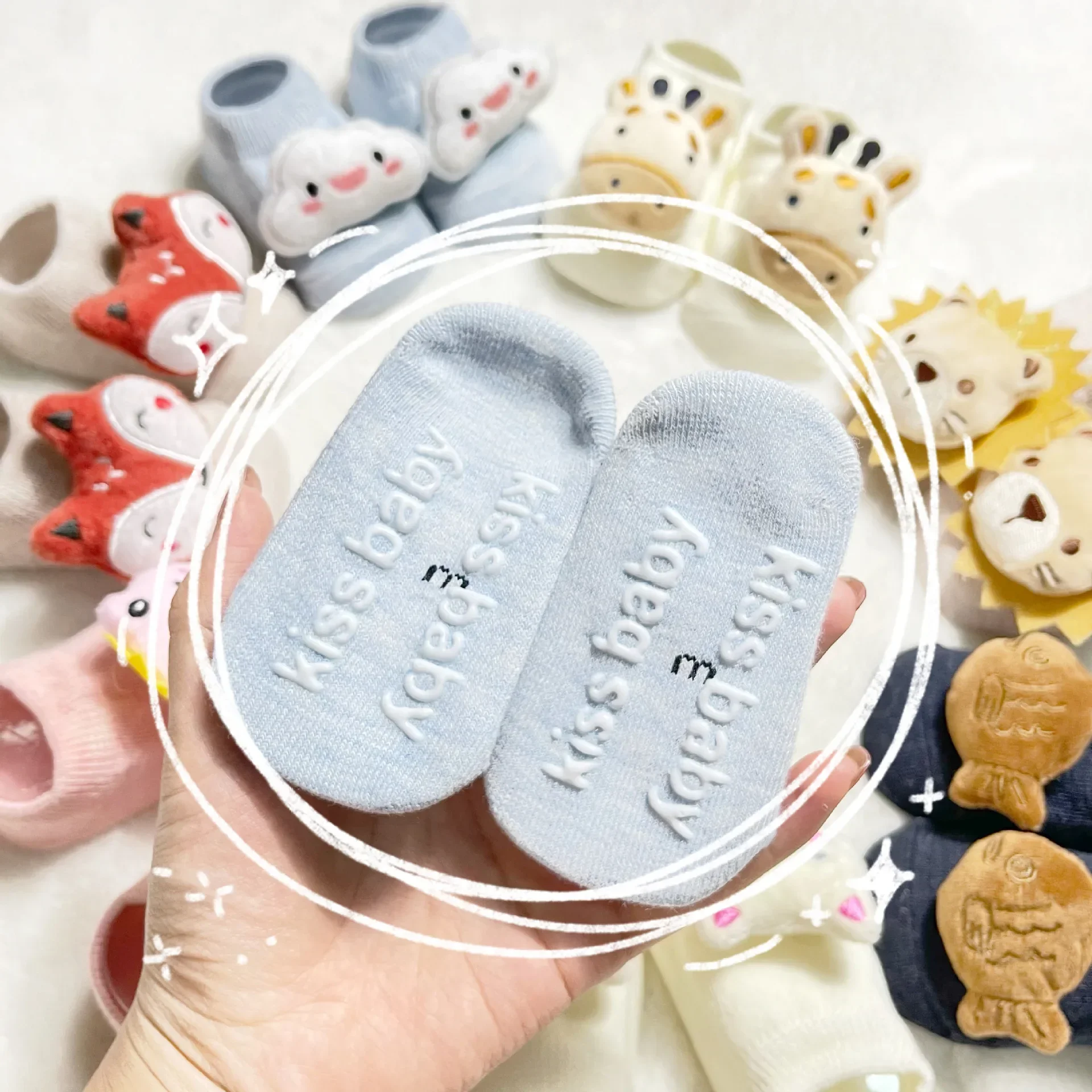Calcetines antideslizantes de algodón para bebé – Estilo tierno - imagen 4