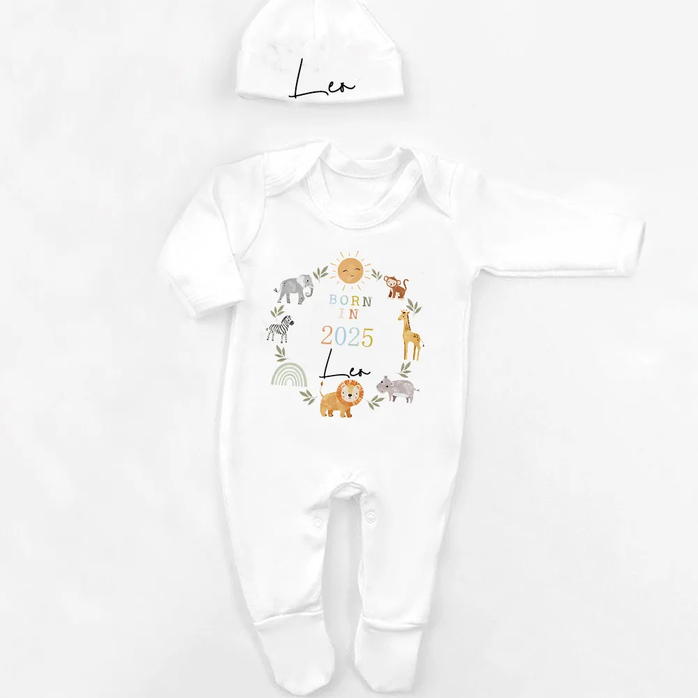 Body safari con gorrito para bebé recién nacido