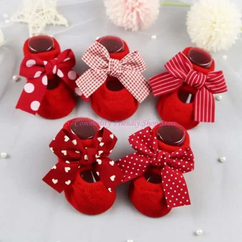 Calcetines rojos navideños para recién nacidos, suaves y cómodos - imagen 5