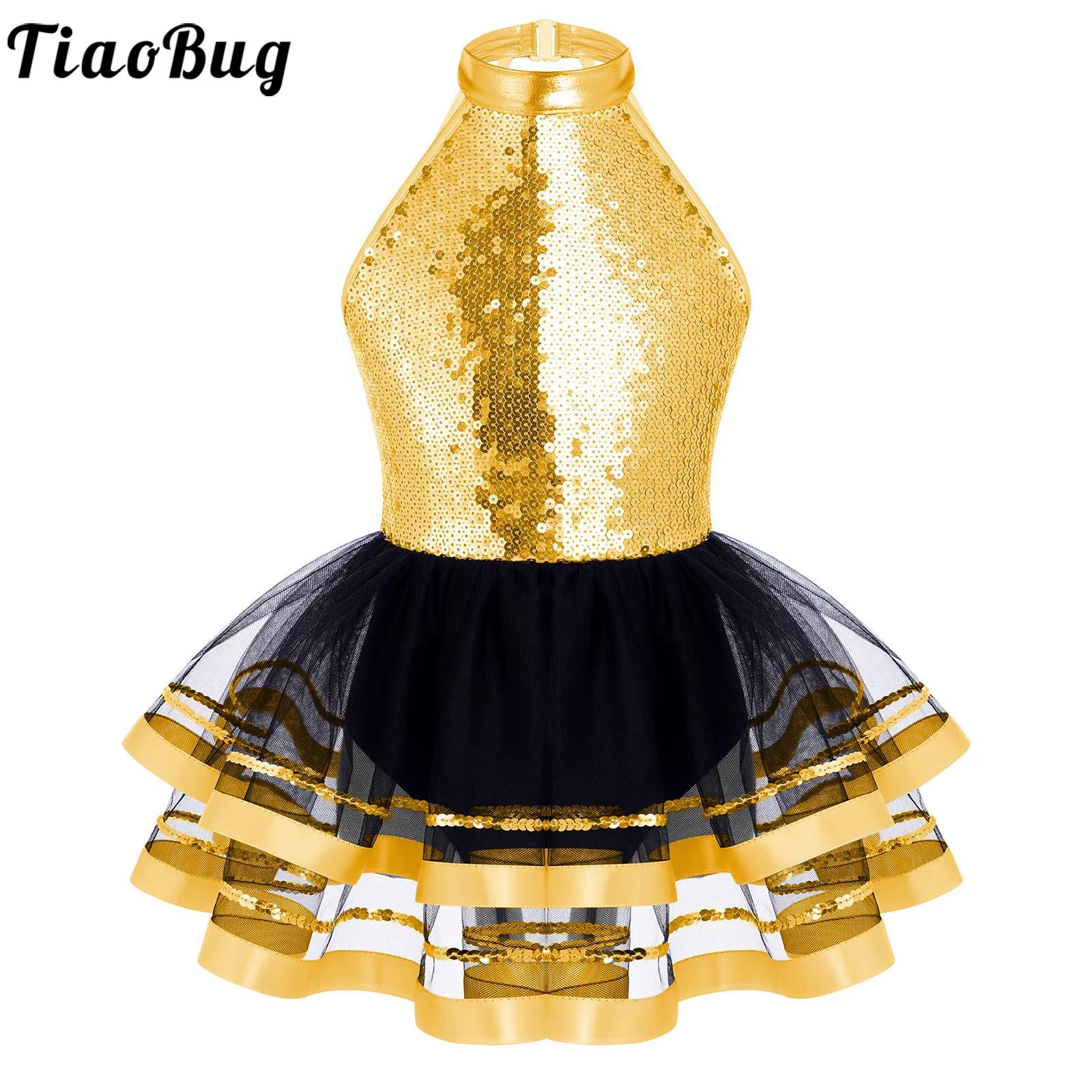 Vestido tutú de ballet con lentejuelas para niñas, de actuación - imagen 3