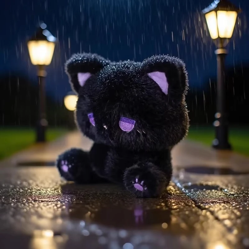 Gatito emo kawaii sentado, peluche suave