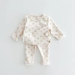 Milangel Conjunto Pijama Bebé Conejito Flores - Ropa Suave Primavera