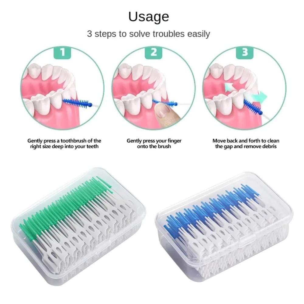 Detalle de la punta de silicona flexible para limpieza interdental