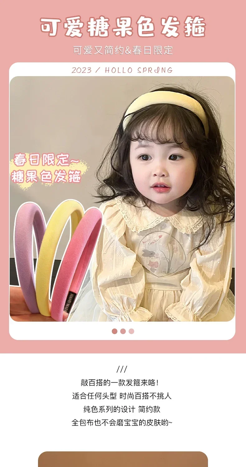 Diadema coreana blanca y rosa para niños, detalle del diseño