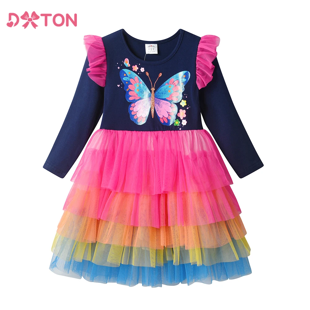 DXTON Disfraz de mariposa con volantes de tul para niña princesa tutú