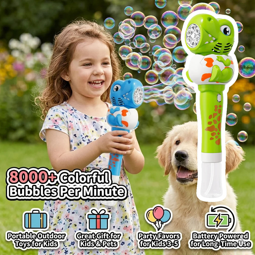 Pistola automática de burbujas con LEDs para fiestas infantiles - imagen 3
