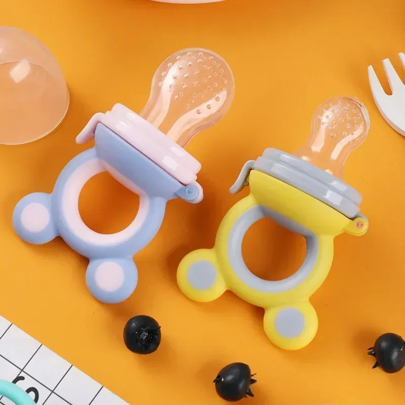 Alimentador de silicona para fruta fresca seguro con mordedor oso - imagen 3