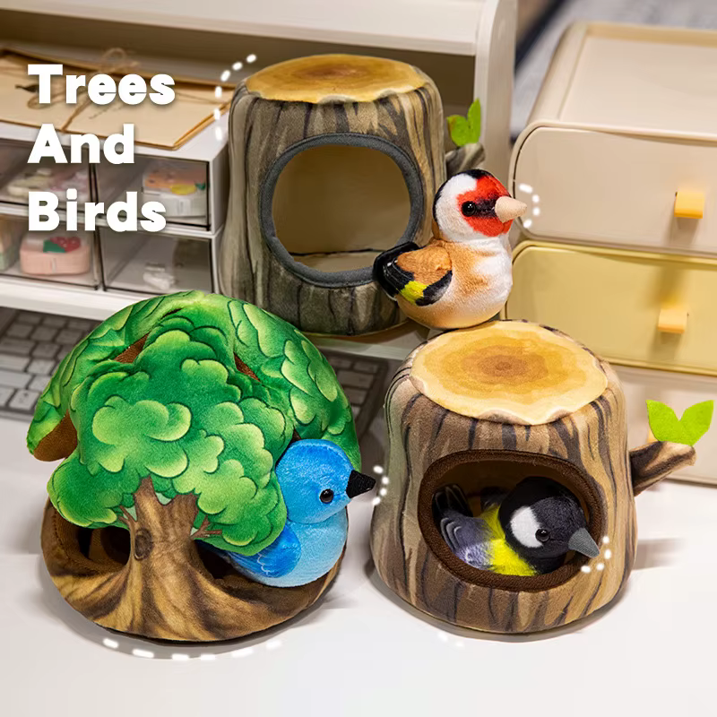 Peluche pájaros con nido – Decoración habitación infantil 10cm - imagen 3