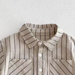 Conjunto verano a rayas para niños: camisa y shorts MILANCEL