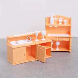 Cocina en miniatura para casa de muñecas con lavavajillas