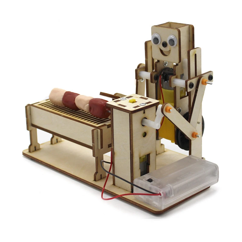 Juguete de ensamblaje Robot barbacoa con tablero en madera educativo - imagen 3