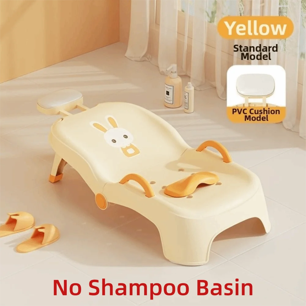 Silla de champú infantil ajustable con lavacabezas y asiento plegable - imagen 4