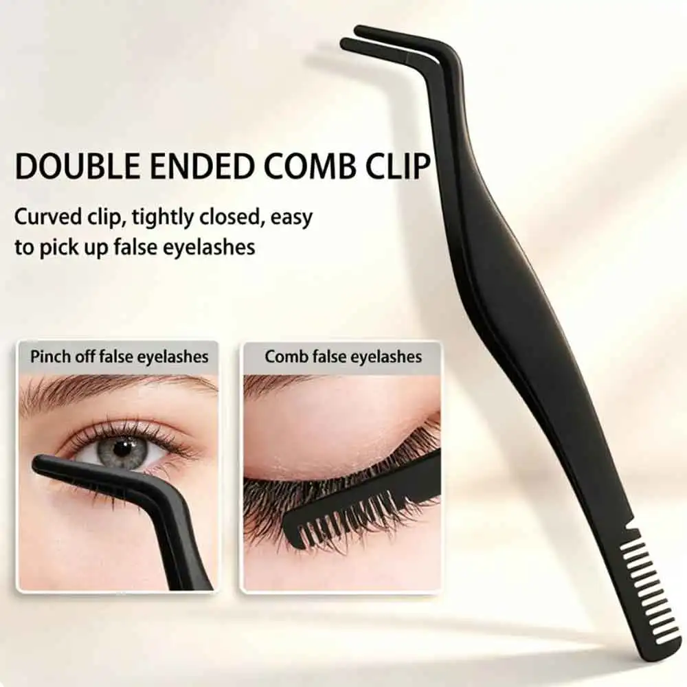 Pinzas para cejas de acero inoxidable con puntas curvas y tijeras - imagen 2
