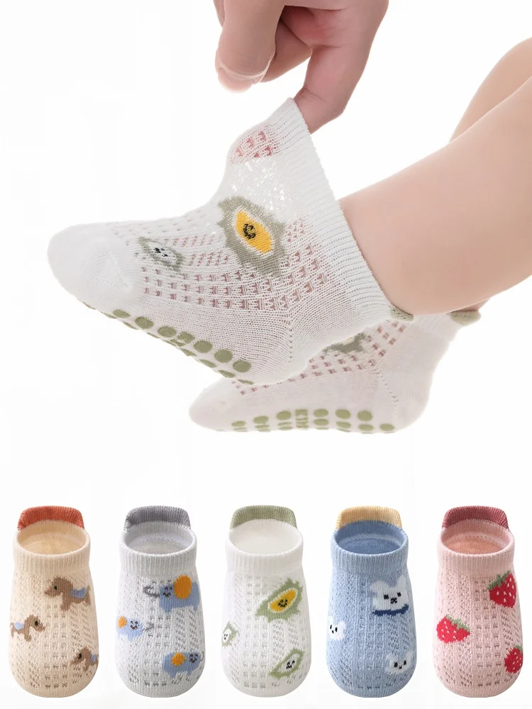 Calcetines cortos estampados de frutas y animales