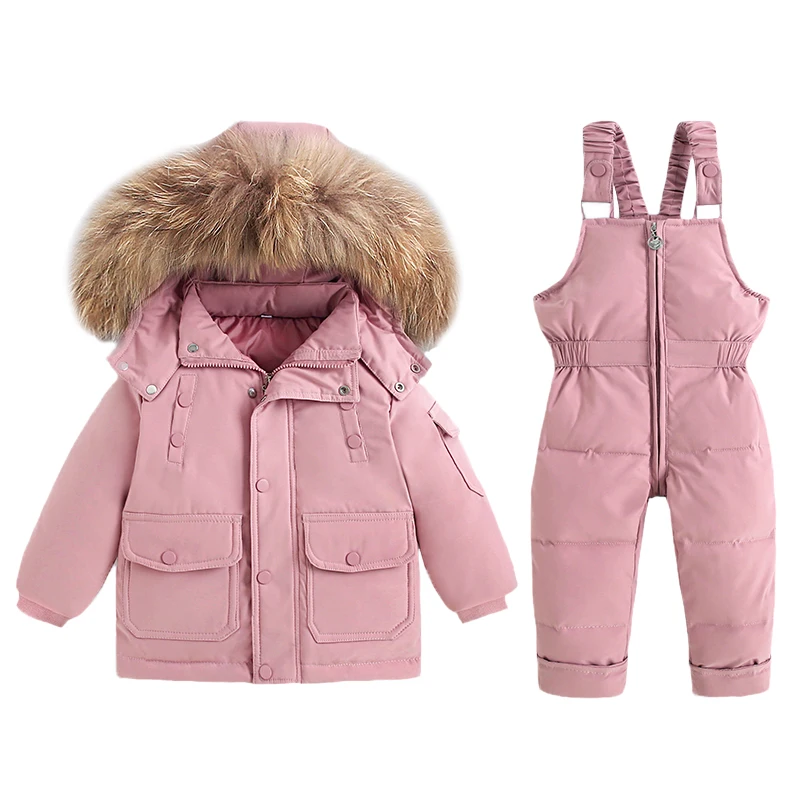 Conjunto de invierno acolchado para niño – Chaqueta y mono de piel - imagen 4