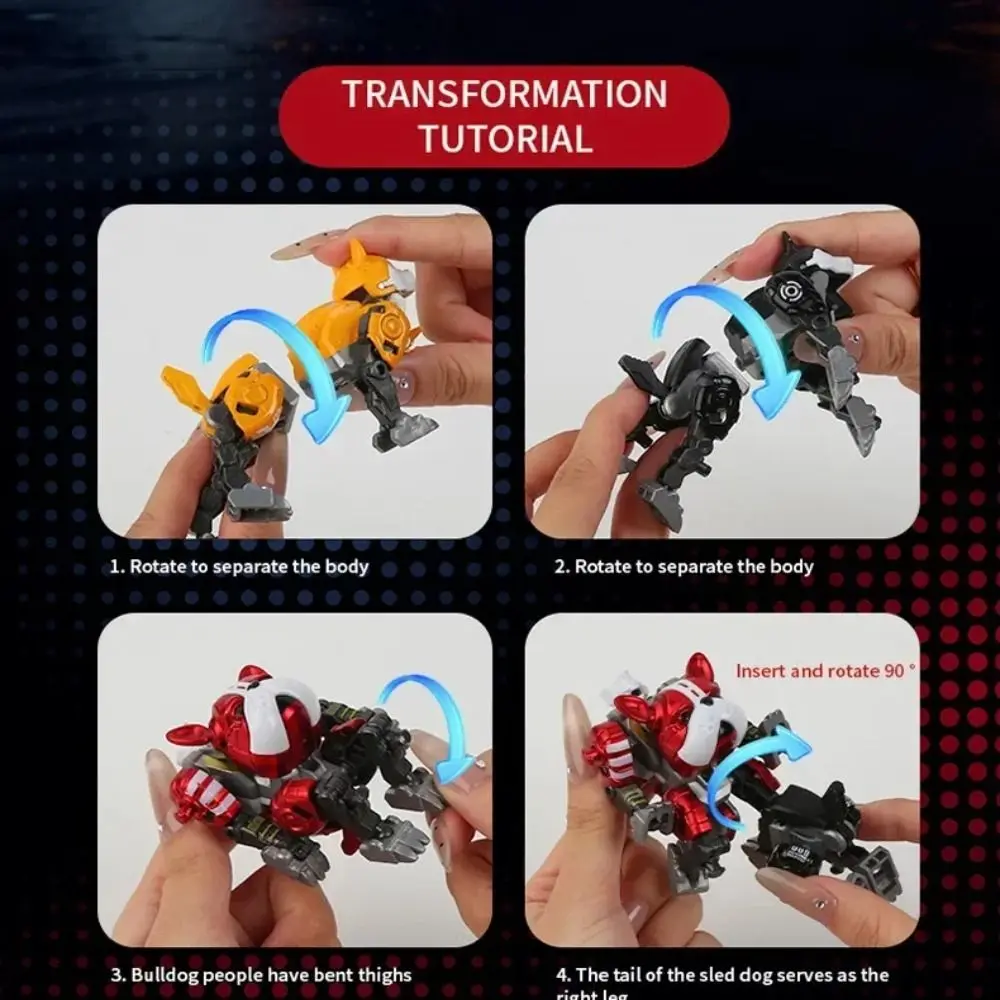 Robot perro deformable de transformación animado, figura para niños - imagen 5
