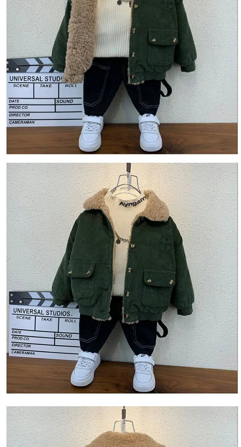 Chaqueta de forro polar infantil para niños – Abrigo acolchado cálido - imagen 4