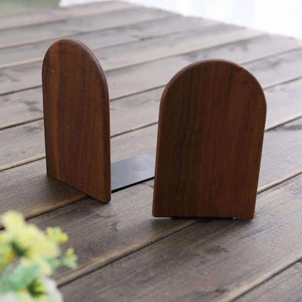 Sujetalibros de madera natural resistentes para escritorio y libros - imagen 2