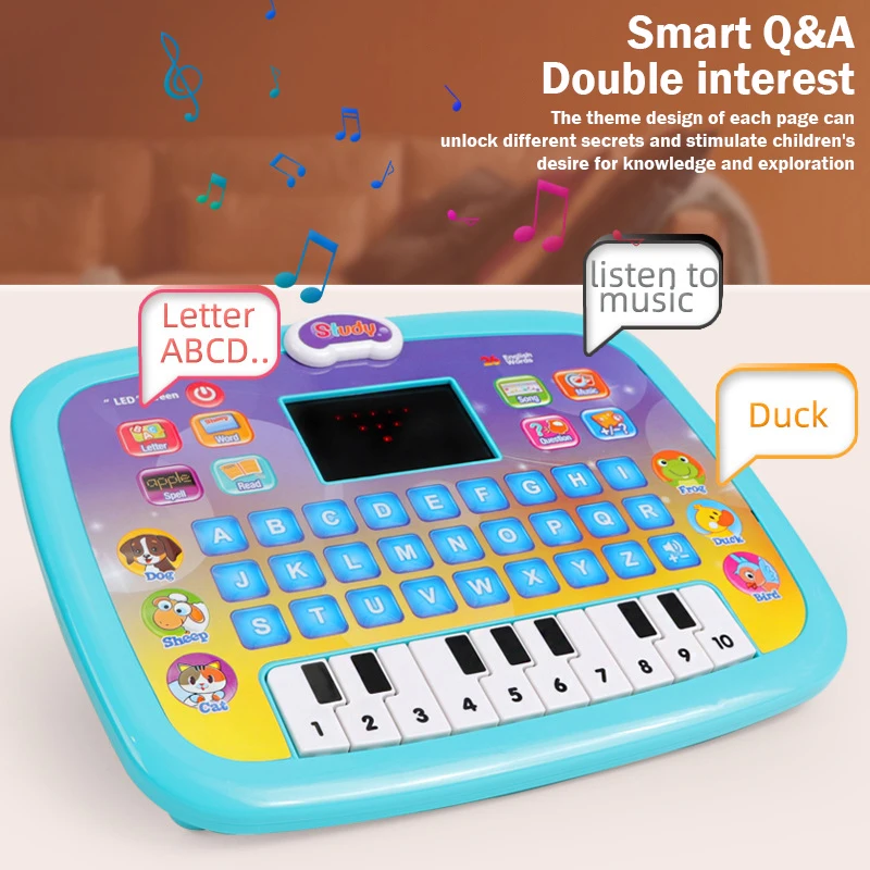 Tableta LED educativa para niños con letras y música - imagen 5