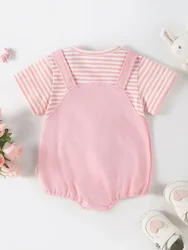 Body bebé niña rayas conejito estilo coreano verano 2026